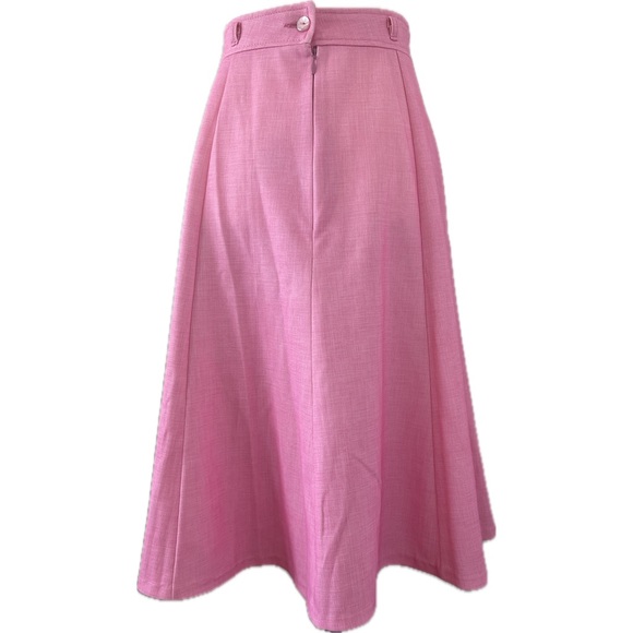 Vintage 70s 80s TanJay Pink Mid-length Above Knee A-line Skirt XS - Picture 2 of 11